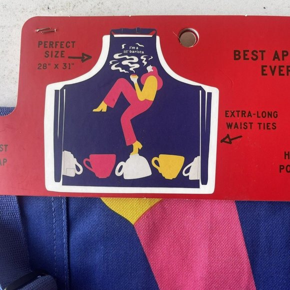 NEW Blue Q Aprons I’m A Lil’ Barista Coffee Cotton Twill Pocket Unisex - Picture 7 of 11